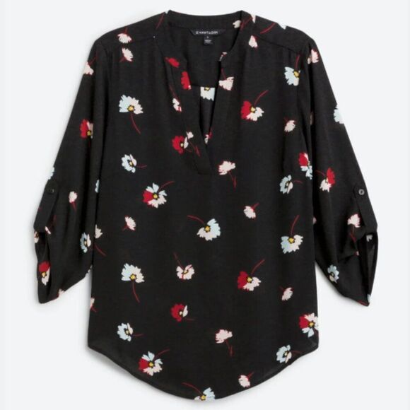 41 Hawthorn Tops - 41 Hawthorn Freeman Split Neck Blouse  XL | Black